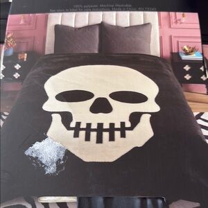 Christian Lacroix Black and White Skull Blanket